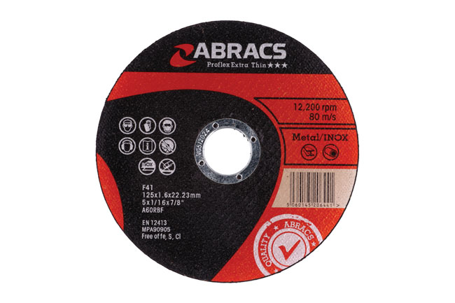 32197 Abracs Extra Thin Flat Cutting Discs 125mm x 1.6mm 10pc