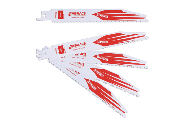 32266 Abracs Reciprocating Saw Blades 150 x 19 x 0.9mm 18-14tpi 5pc