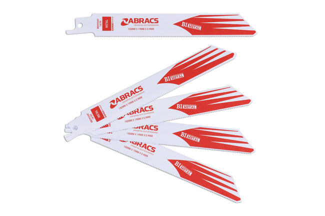 32269 Abracs Reciprocating Saw Blades 150 x 19 x 0.9mm 18tpi 5pc