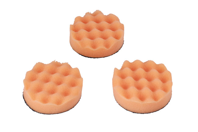 32277 Polishing Corrugated Velcro Orange Pad 3pc