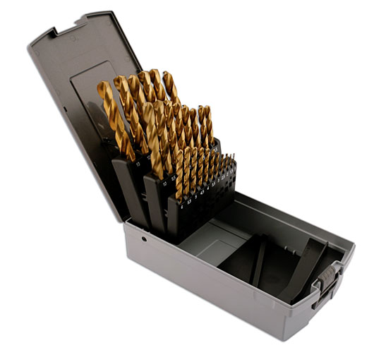 Laser Tools 32995 TiN Coated Drill Bit Set - 1mm - 13mm 25pc