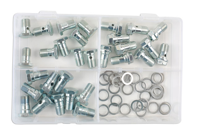 Laser Tools 34158 Assorted Brake Hose Banjo Bolts M12 60pc