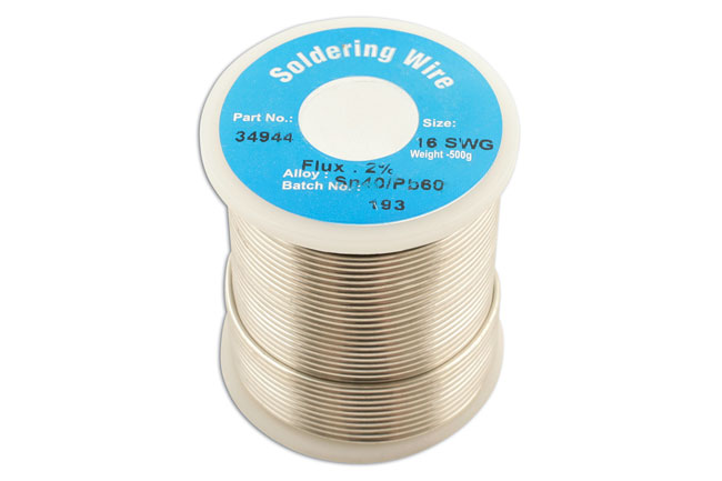 34944 Solder Wire 16 SWG/1.6mm 0.5kg Reel 1pc