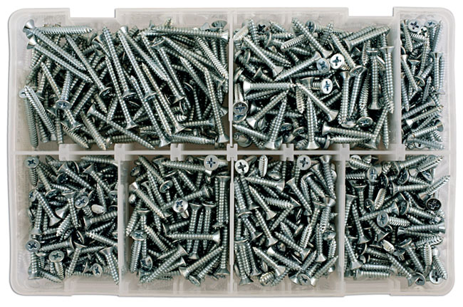 35003 Assorted Countersunk Pozi Self Tapping Screws 615pc