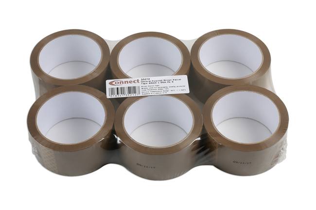 35212 General Purpose Brown Parcel Tape 48mm x 66m 6pc