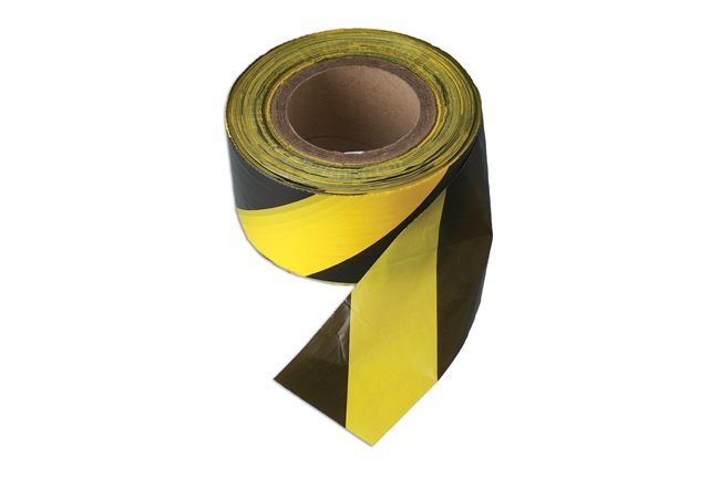 35364 Black & Yellow Barrier Tape 75mm x 500m Non Adhesive 1pc