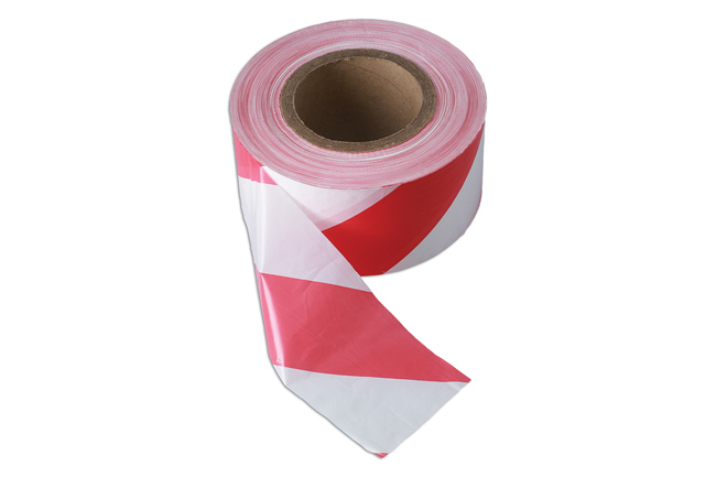 35365 Red & White Barrier Tape 75mm x 500m Non Adhesive 1pc