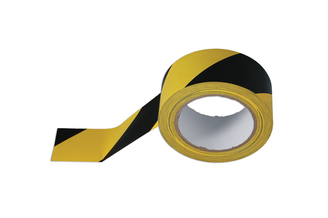 35366 Black & Yellow Barrier Tape 50mm x 33m Adhesive 1pc