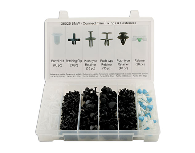 Laser Tools 36025 BMW Assorted Trim Clips 290pc