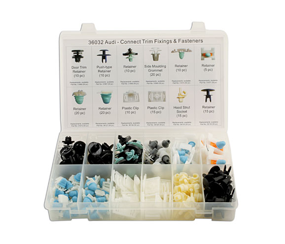 Laser Tools 36032 Audi Assorted Trim Clips 160pc