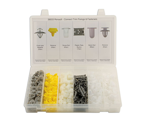 Laser Tools 36033 Renault Assorted Trim Clips 300pc