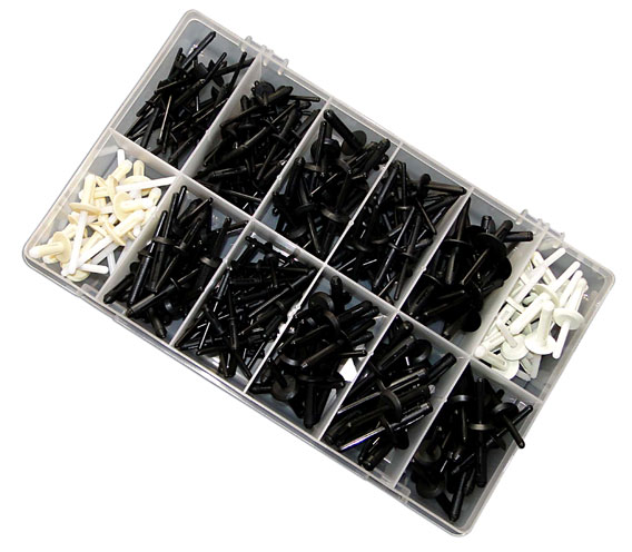 Laser Tools 36038 Assorted Plastic Trim Rivets 235pc