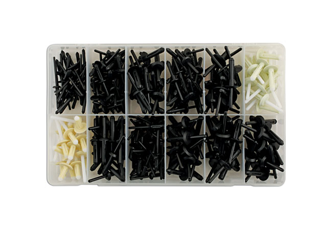 Laser Tools 36038 Assorted Plastic Trim Rivets 235pc
