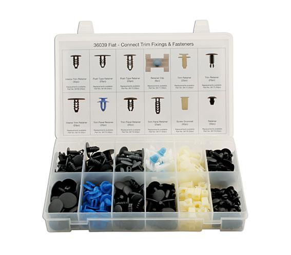 Laser Tools 36039 Fiat Assorted Trim Clips 308pc