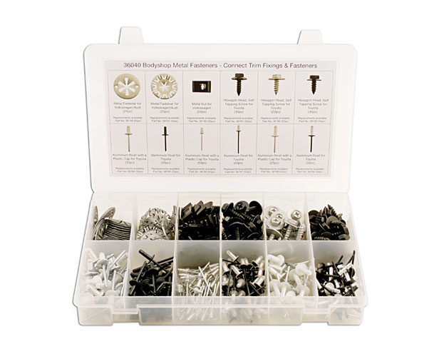 Laser Tools 36040 Assorted Bodyshop Metal Fasteners 400pc