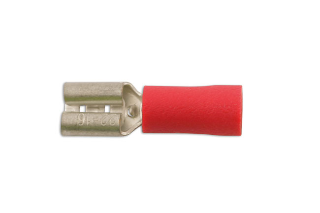 36866 Red Female Push On Insulated Terminal 6.3mm 10pc