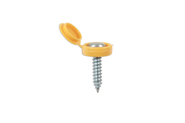 36886 Yellow Number Plate Flip Top & Screw 5pc