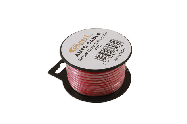 36954 Red Single Core Auto Cable 9/0.30 7m