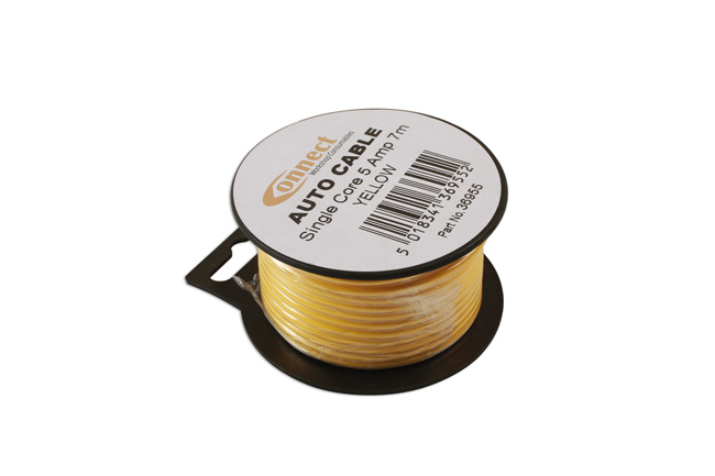 36955 Yellow Single Core Auto Cable 9/0.30 7m