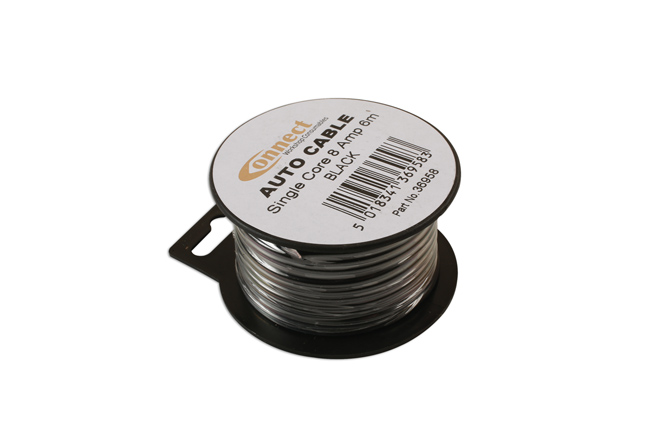 36958 Black Single Core Auto Cable 14/0.30 6m