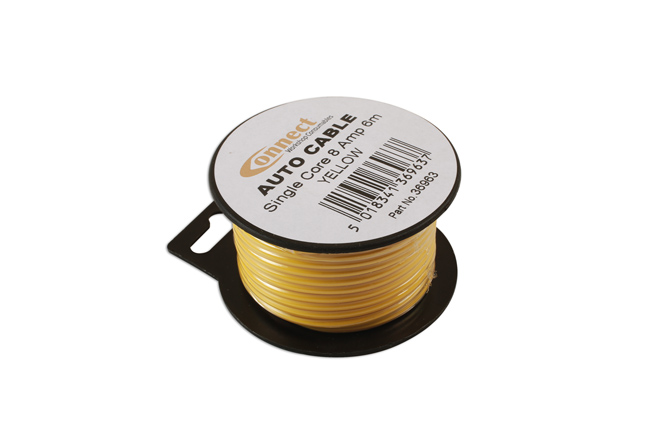 36963 Yellow Single Core Auto Cable 14/0.30 6m