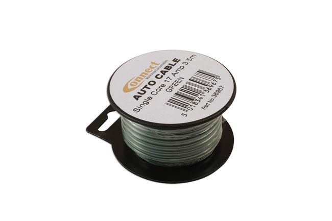 36967 Green Single Core Auto Cable 28/0.30 3.5m