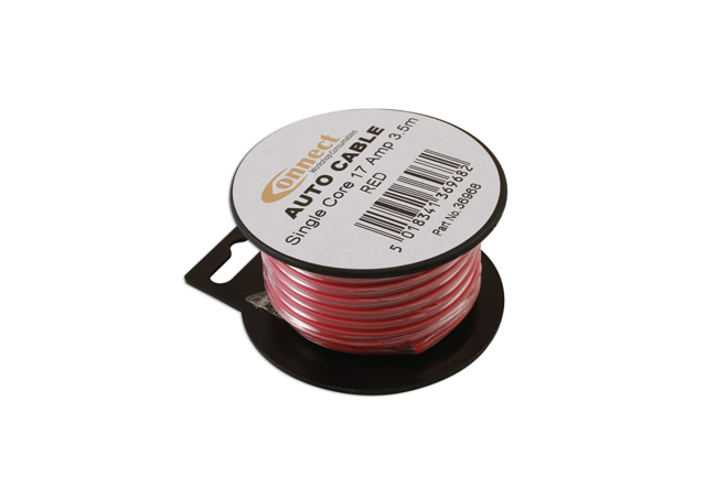 36968 Red Single Core Auto Cable 28/0.30 3.5m