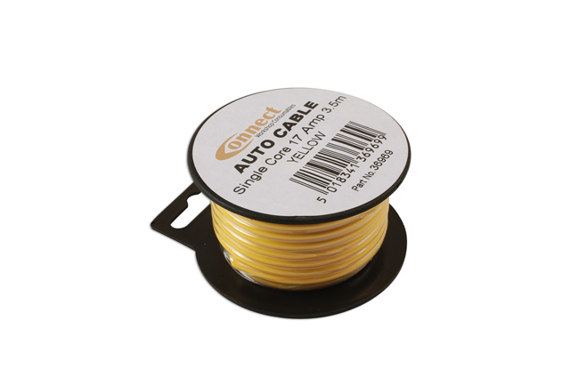 36969 Yellow Single Core Auto Cable 28/0.30 3.5m