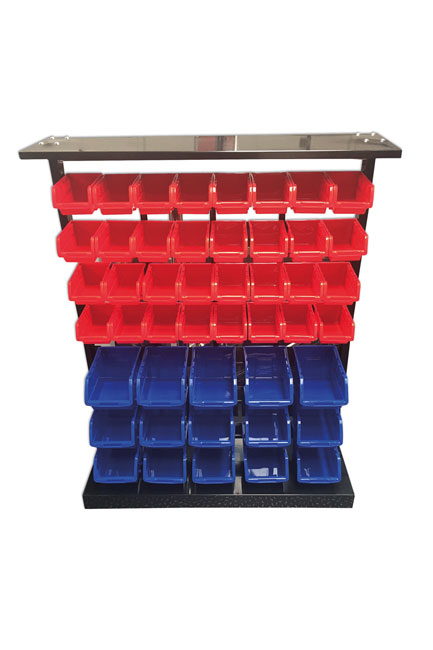 36998 47 Storage Bin System with Bins and Metal Rack