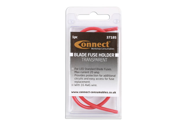 Connect Workshop Consumables 37185 Holder Transparent for LED Blade Fuse 1pc Connect Workshop Consumables 37185 Holder Transparent for LED Blade Fuse 1pc