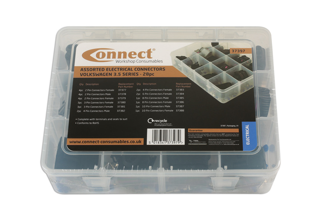 Laser Tools 37397 Assorted VW Group Electrical Connector Kit 3.5 Series 28pc